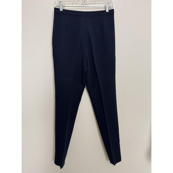Max Mara Pants Womens 6 Navy Pleated Tapered Leg Side Zip Slacks Made in Italy - Picture 12 of 12